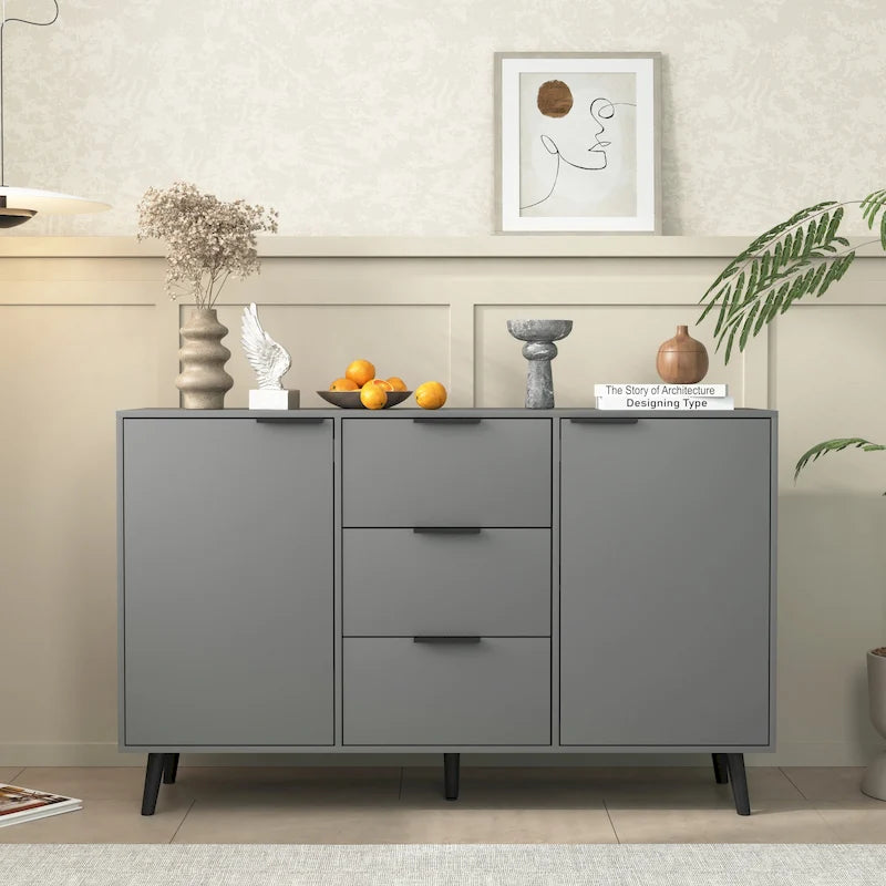 Sideboard Buffet Cabinet with Doors and Interior Storage