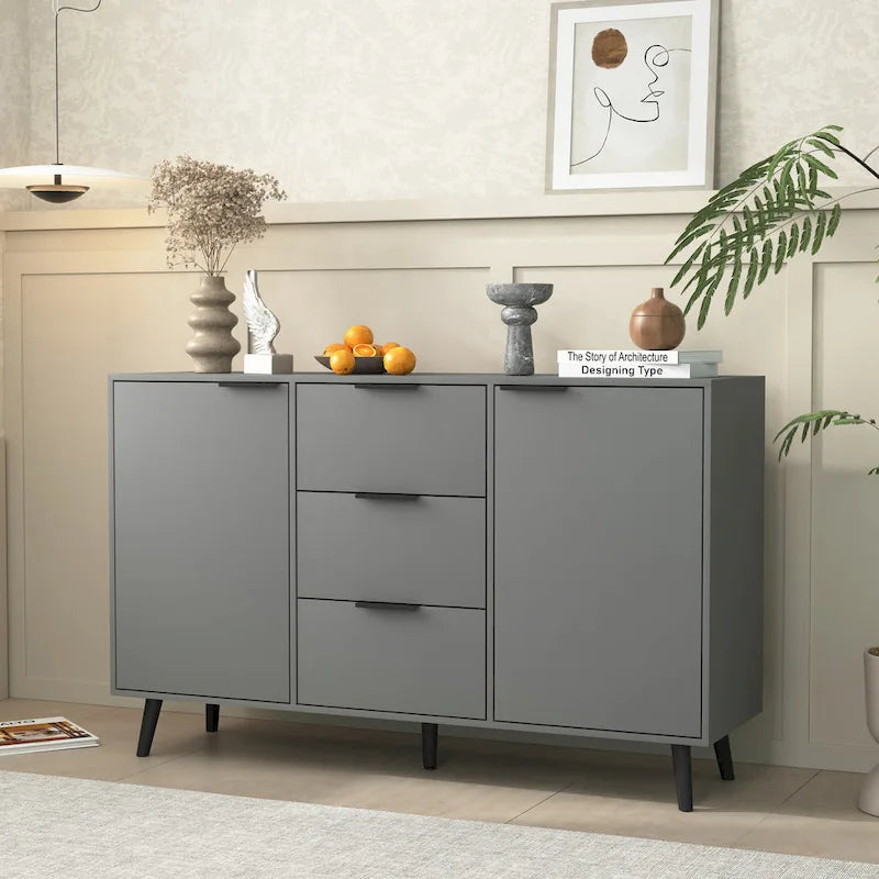 Sideboard Buffet Cabinet with Doors and Interior Storage
