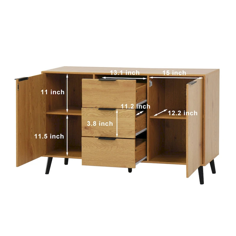 Sideboard Buffet Cabinet with Doors and Interior Storage