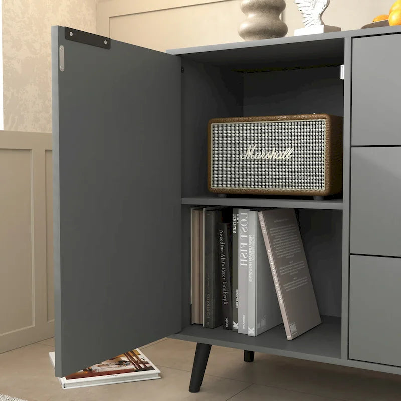 Sideboard Buffet Cabinet with Doors and Interior Storage
