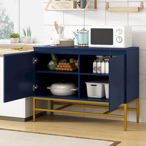 2-Door Sideboard Cabinet with Gold Metal Legs