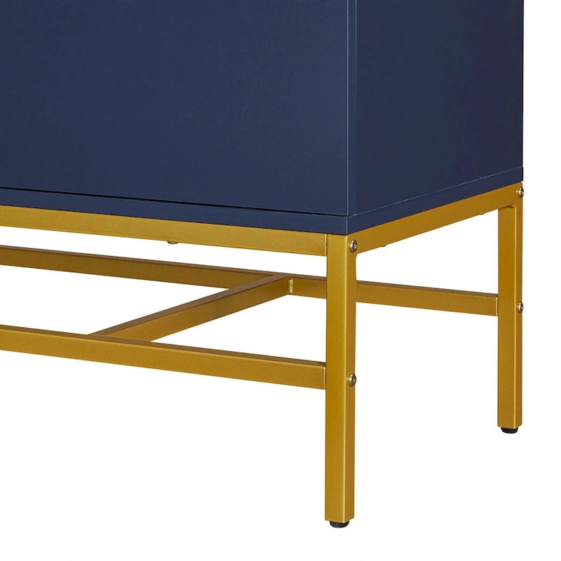 2-Door Sideboard Cabinet with Gold Metal Legs