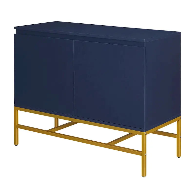 2-Door Sideboard Cabinet with Gold Metal Legs