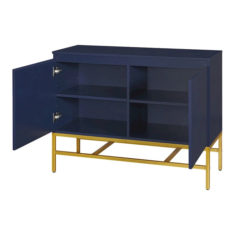 2-Door Sideboard Cabinet with Gold Metal Legs