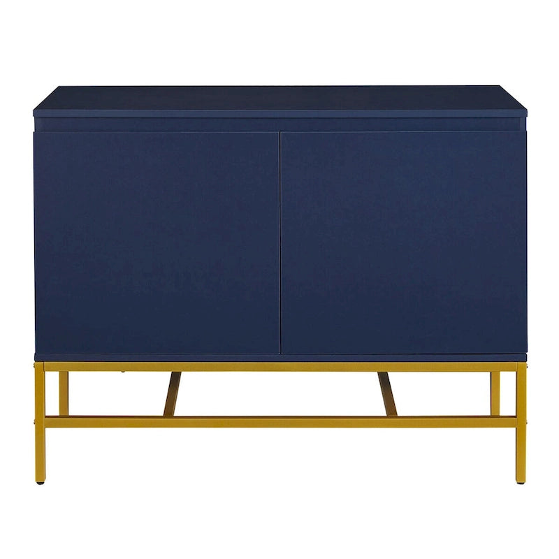 2-Door Sideboard Cabinet with Gold Metal Legs
