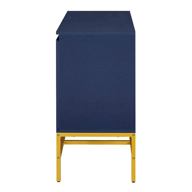 2-Door Sideboard Cabinet with Gold Metal Legs