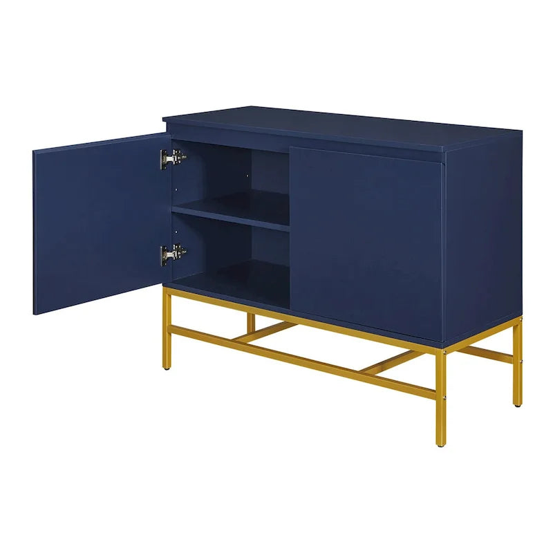 2-Door Sideboard Cabinet with Gold Metal Legs