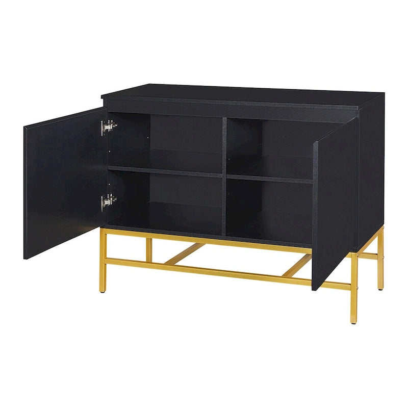 2-Door Sideboard Cabinet with Gold Metal Legs