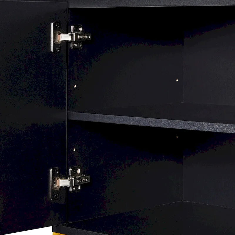 2-Door Sideboard Cabinet with Gold Metal Legs