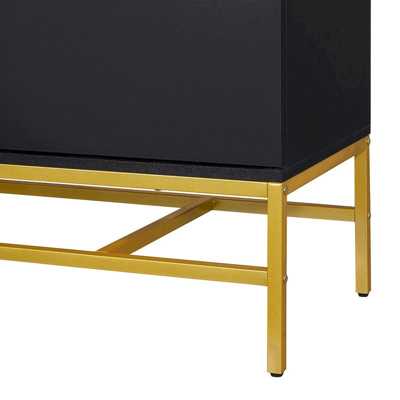 2-Door Sideboard Cabinet with Gold Metal Legs