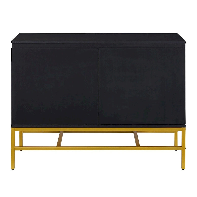 2-Door Sideboard Cabinet with Gold Metal Legs