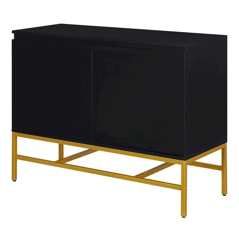 2-Door Sideboard Cabinet with Gold Metal Legs
