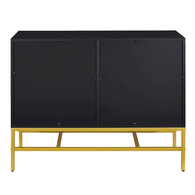 2-Door Sideboard Cabinet with Gold Metal Legs