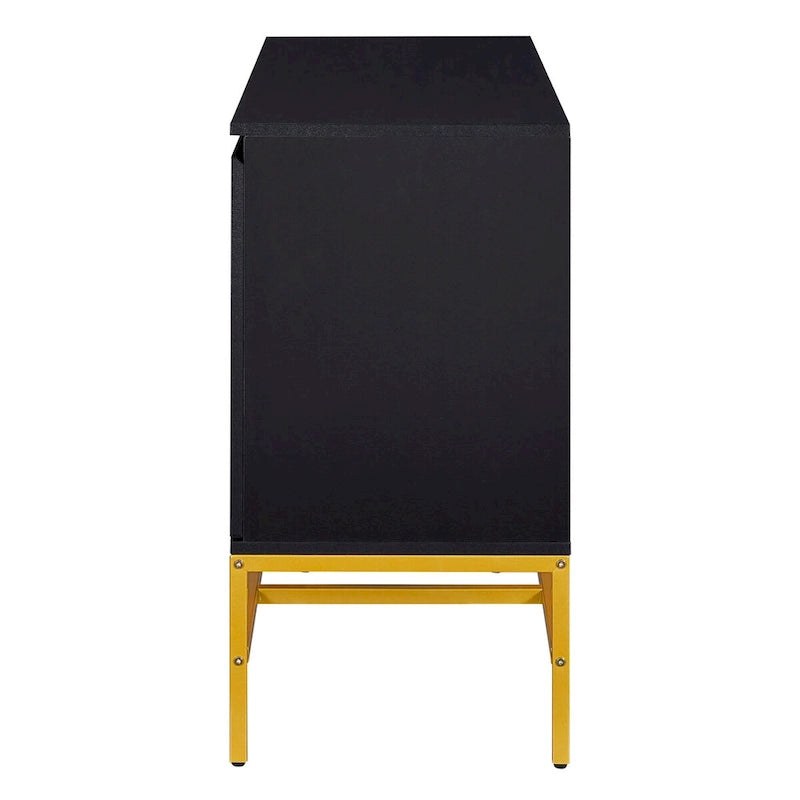 2-Door Sideboard Cabinet with Gold Metal Legs