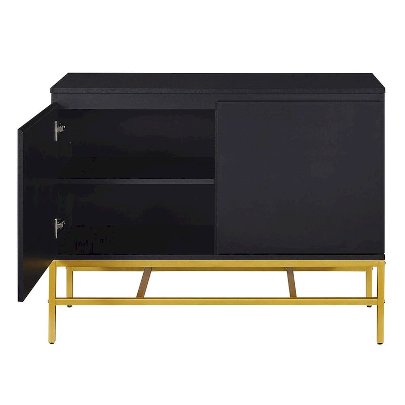 2-Door Sideboard Cabinet with Gold Metal Legs