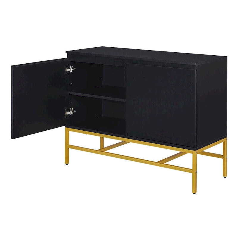 2-Door Sideboard Cabinet with Gold Metal Legs