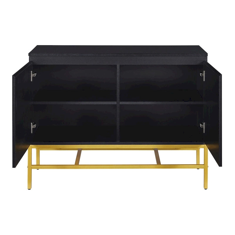 2-Door Sideboard Cabinet with Gold Metal Legs