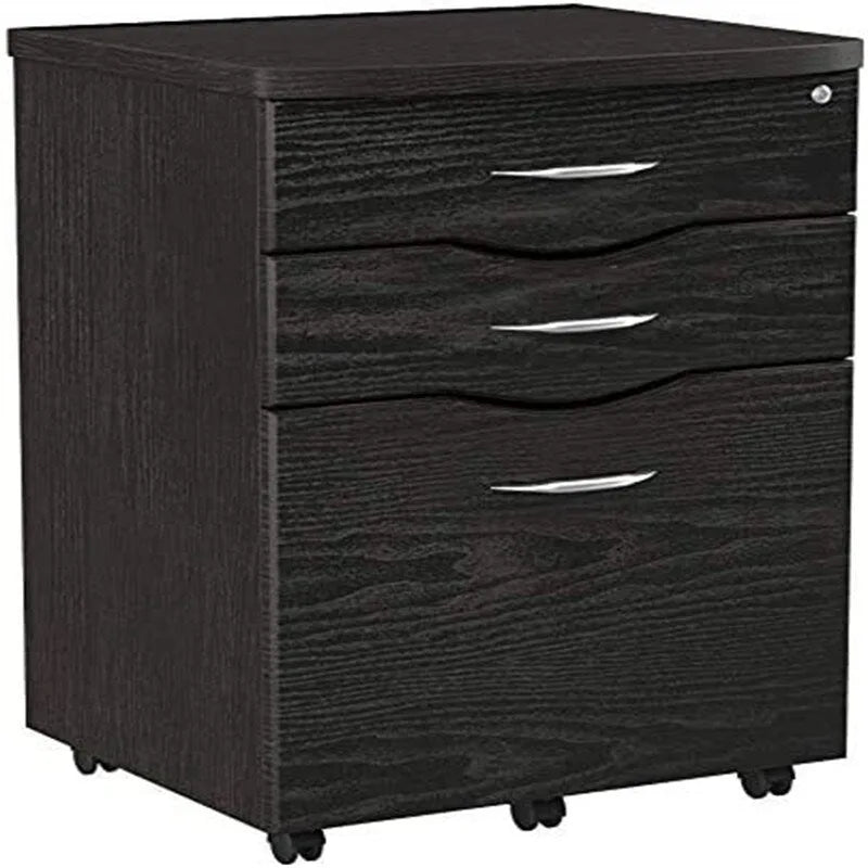 Rolling 3-Drawer File Cabinet with Locking Wheels, 16x17x25