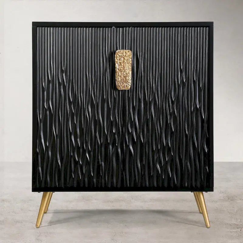 2-Door Glam Accent Sideboard and Credenza Cabinet for Entryway, Dining Room or Living Room
