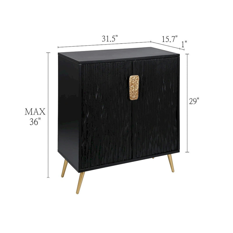 2-Door Glam Accent Sideboard and Credenza Cabinet for Entryway, Dining Room or Living Room