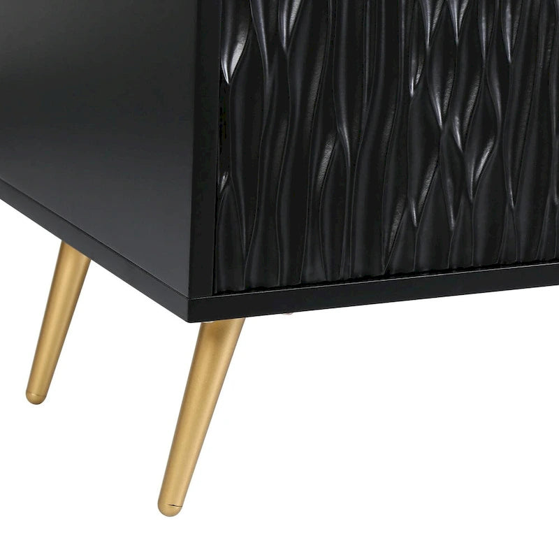 2-Door Glam Accent Sideboard and Credenza Cabinet for Entryway, Dining Room or Living Room