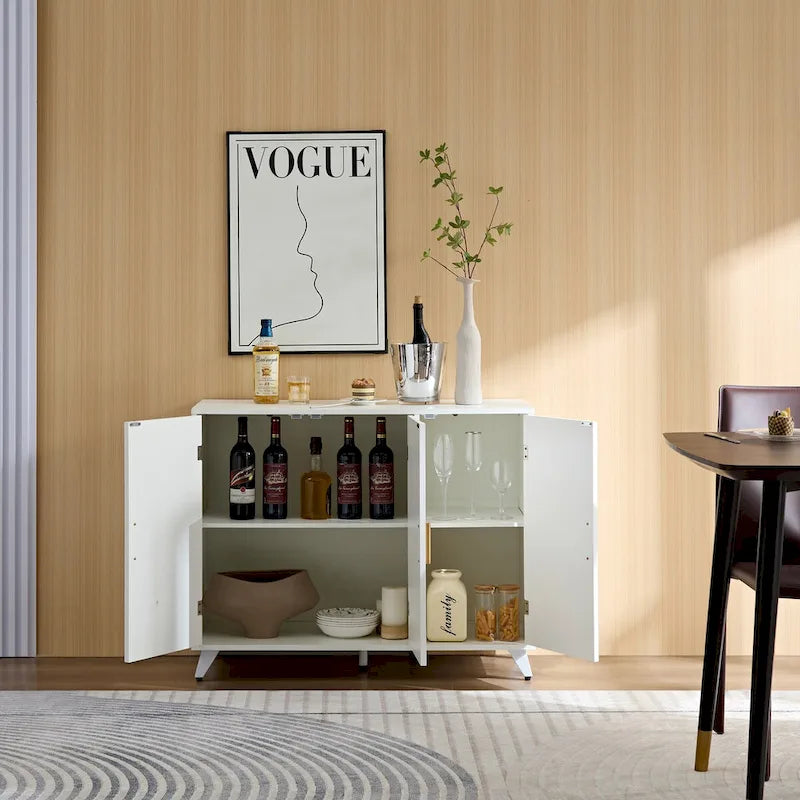 3-Door Sideboard Buffet Cabinet with Removable Shelves for Living Room or Dining Room