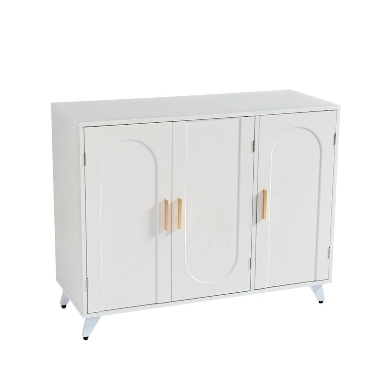 3-Door Sideboard Buffet Cabinet with Removable Shelves for Living Room or Dining Room