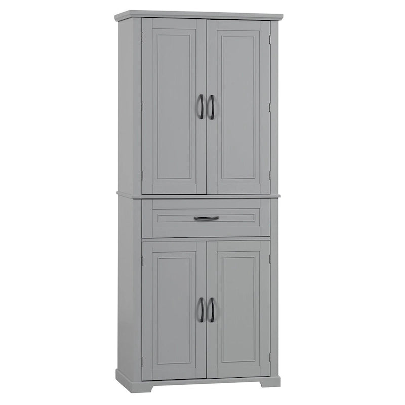 Tall Freestanding Wood Entryway Storage Cabinet with Doors, 1 Drawer and Adjustable Shelf, 72H