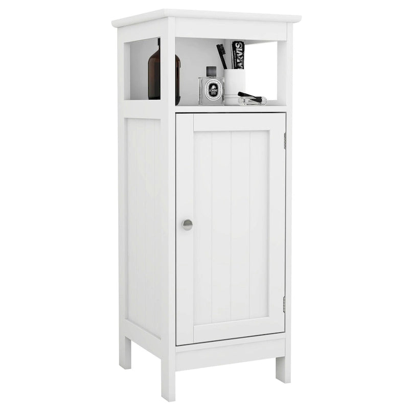 White Single-Door Bathroom Storage Cabinet with Adjustable Shelf, 12.6x11.8x31.5
