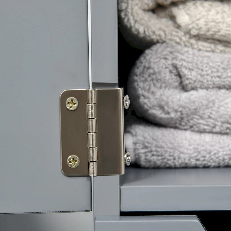 Freestanding Bathroom Linen Tower Cabinet with 2-Tier Open Shelf and 2 Drawers, 54H