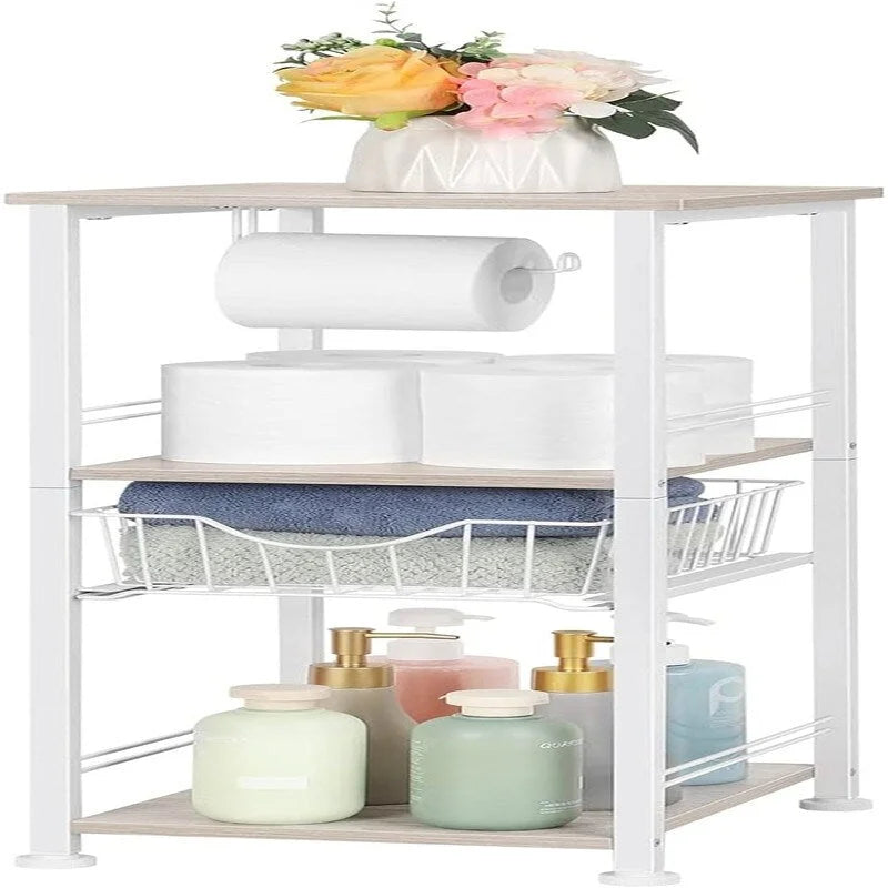 Freestanding Bathroom Storage Cabinet with Shelf and Drawer, 10W x 11D x 28H