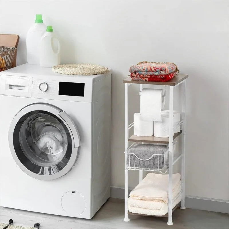 Freestanding Bathroom Storage Cabinet with Shelf and Drawer, 10W x 11D x 28H