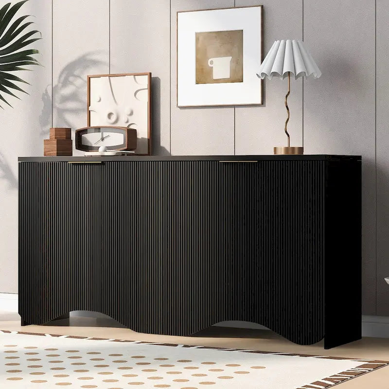Freestanding Storage Cabinet for Living Room with Doors and Shelves