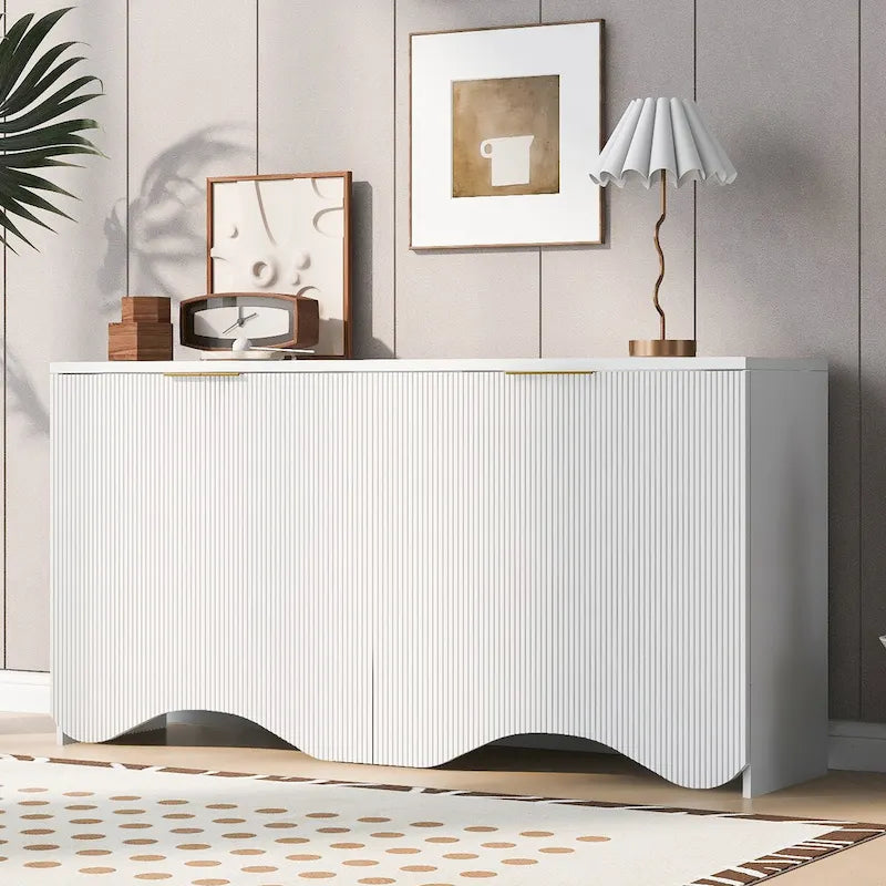 Freestanding Storage Cabinet for Living Room with Doors and Shelves