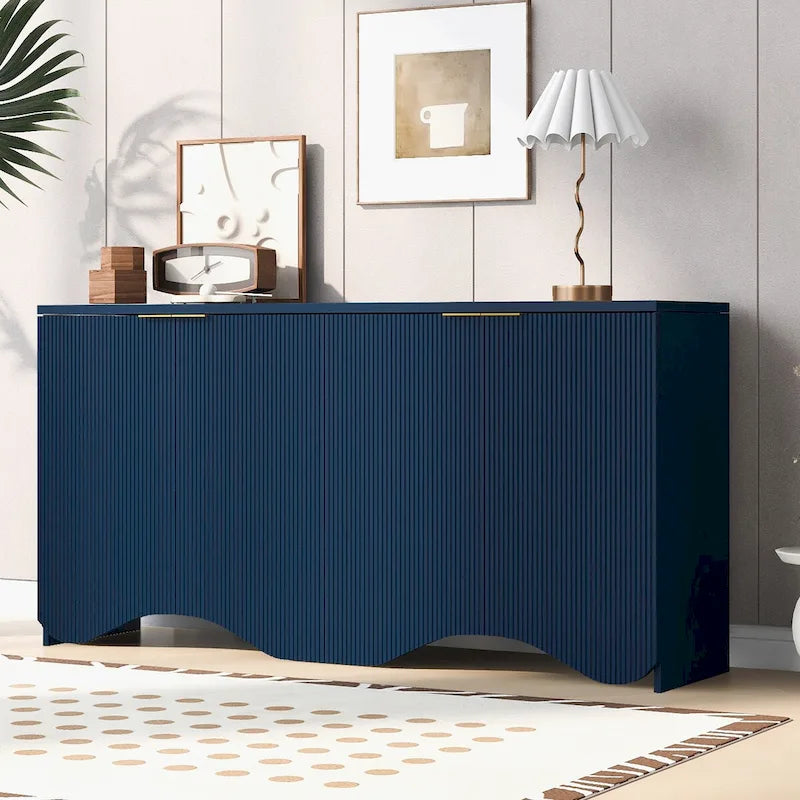 Freestanding Storage Cabinet for Living Room with Doors and Shelves