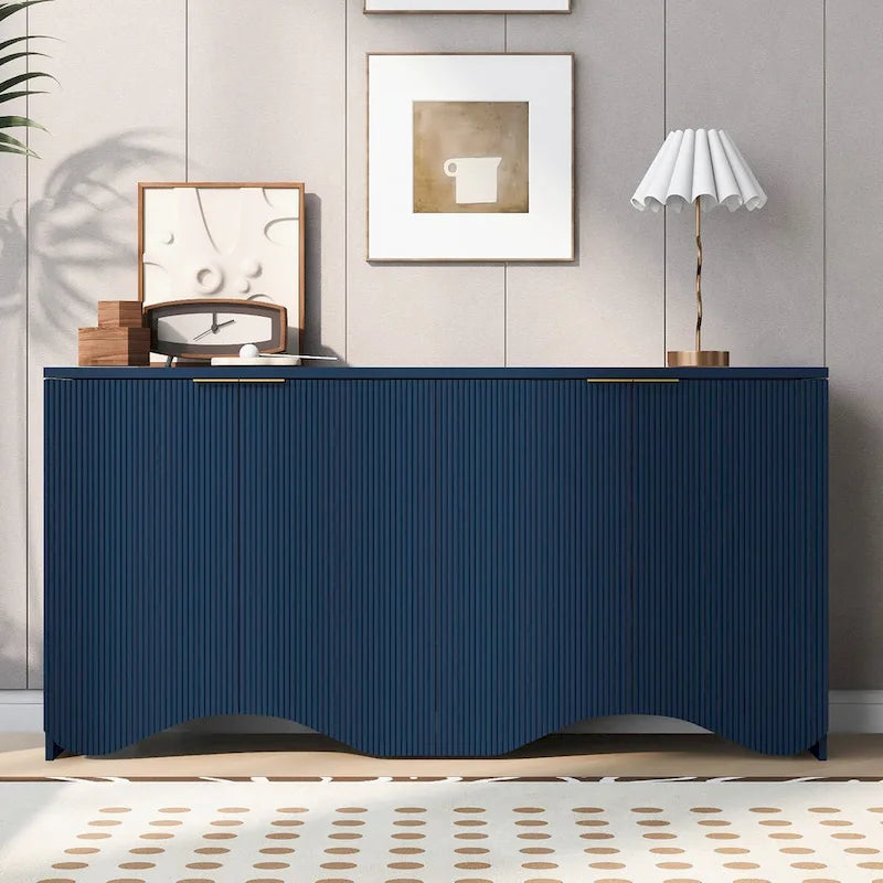 Freestanding Storage Cabinet for Living Room with Doors and Shelves