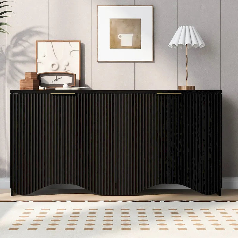 Freestanding Storage Cabinet for Living Room with Doors and Shelves
