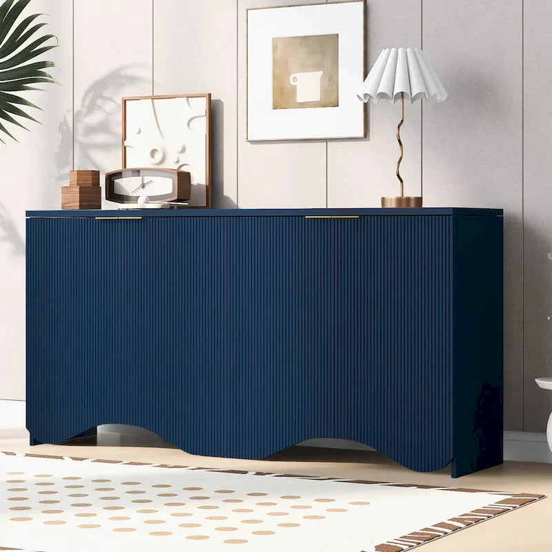 Freestanding Storage Cabinet for Living Room with Doors and Shelves