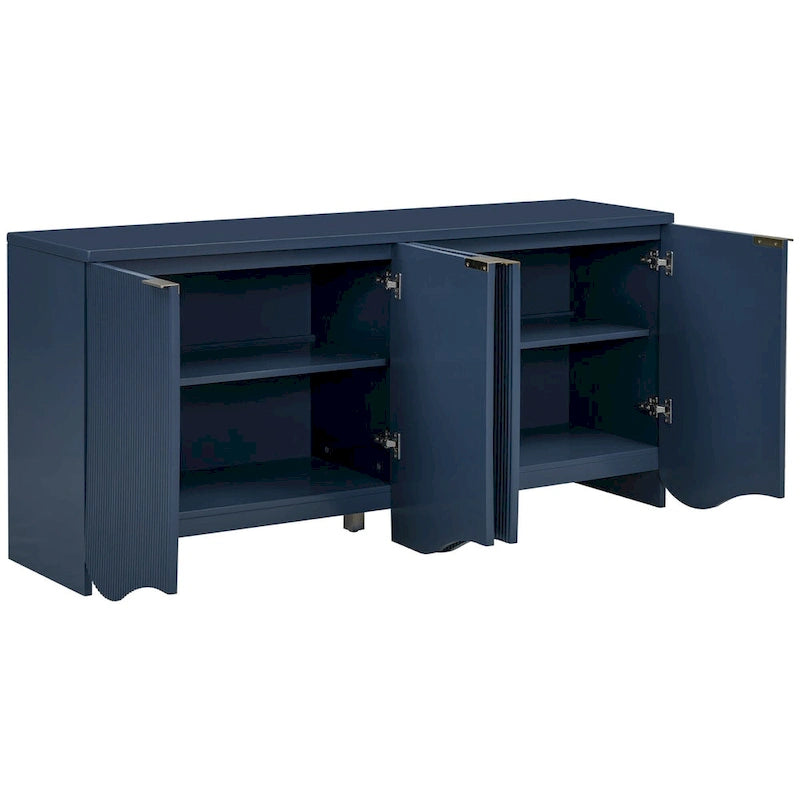 Freestanding Storage Cabinet for Living Room with Doors and Shelves