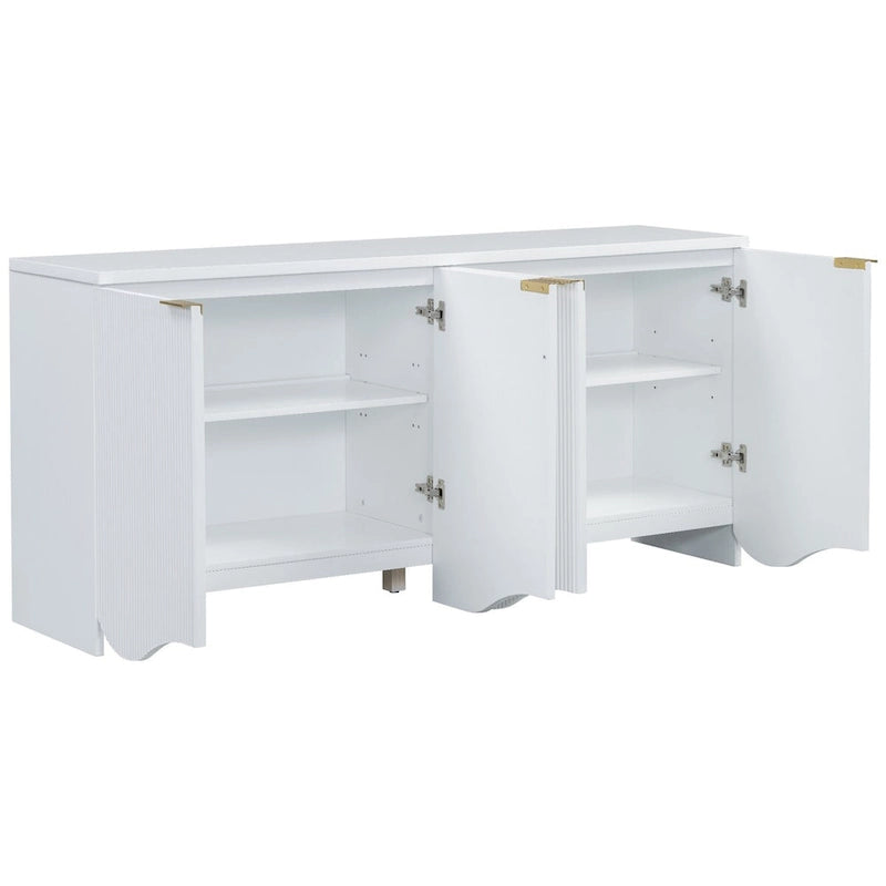 Freestanding Storage Cabinet for Living Room with Doors and Shelves