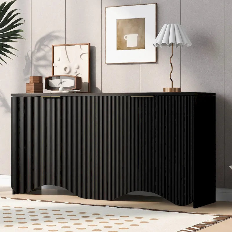 Freestanding Storage Cabinet for Living Room with Doors and Shelves