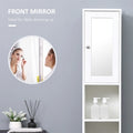 Tall Freestanding Bathroom Storage Cabinet with Mirror Door and Adjustable Shelves