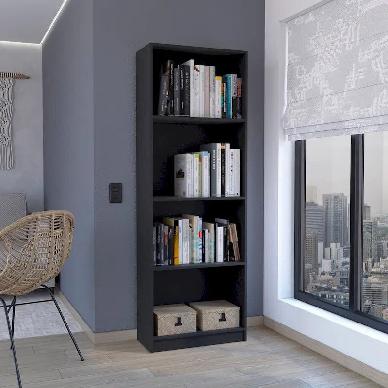 4-Shelf Bookcase Display Unit for Books and Decor